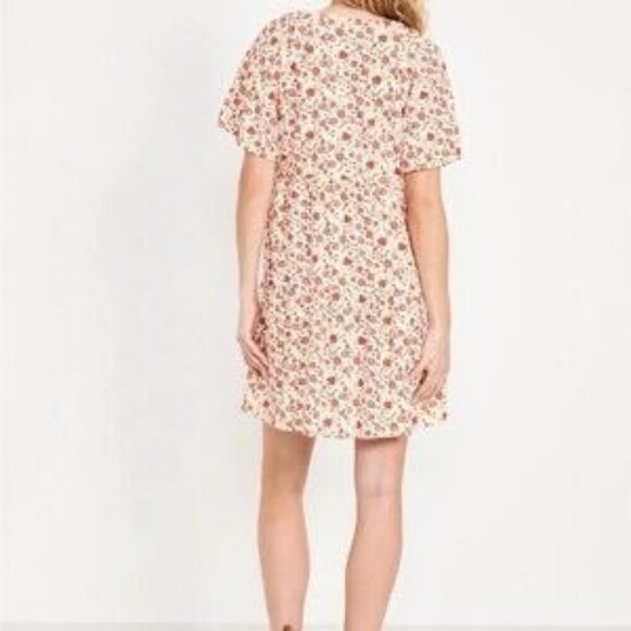NWOT Old Navy Floral V-Neck Mini Dress XL Tall Boho Cottage 90s Prairie Hippy - Picture 3 of 4